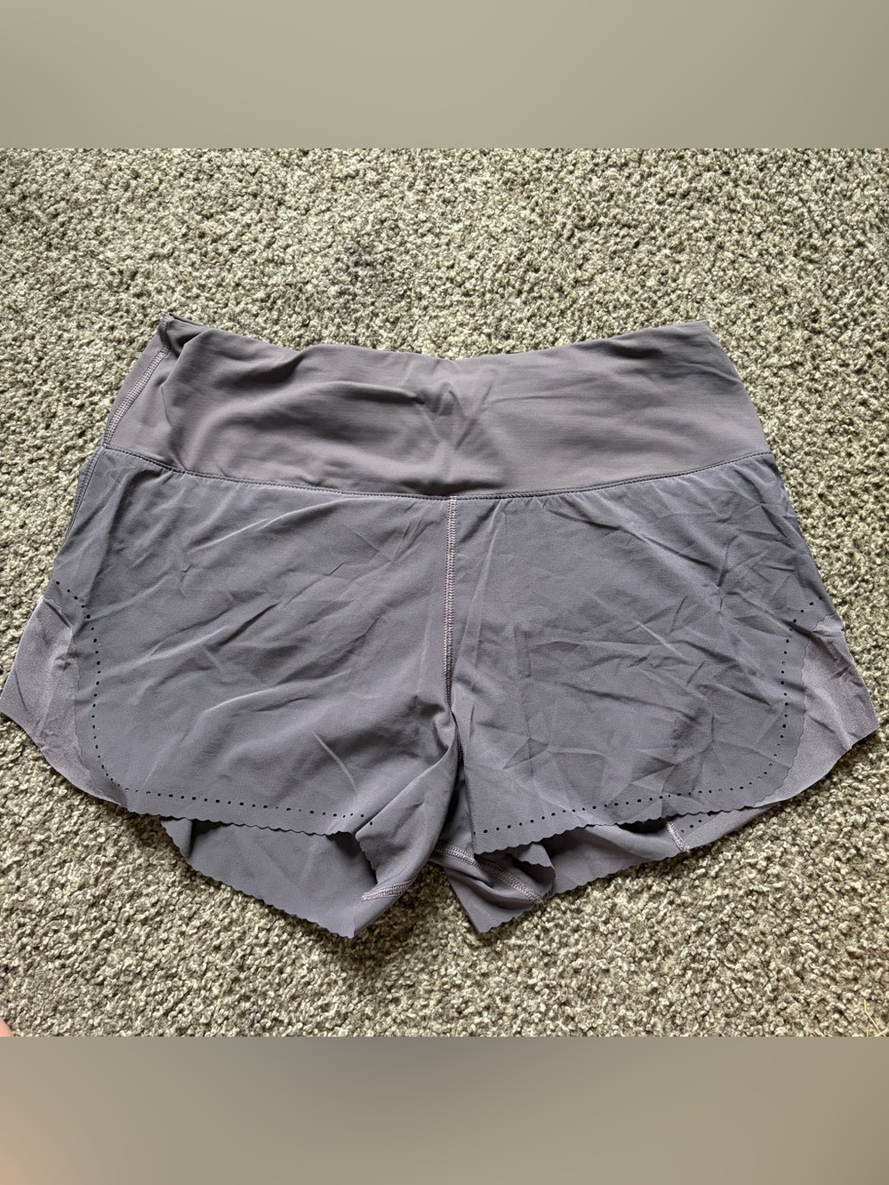 Lululemon grey/ purple speed up shorts Size 8